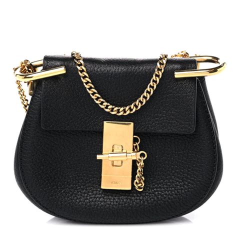 chloe drew nano black|CHLOE Grained Lambskin Nano Drew Shoulder Bag Black.